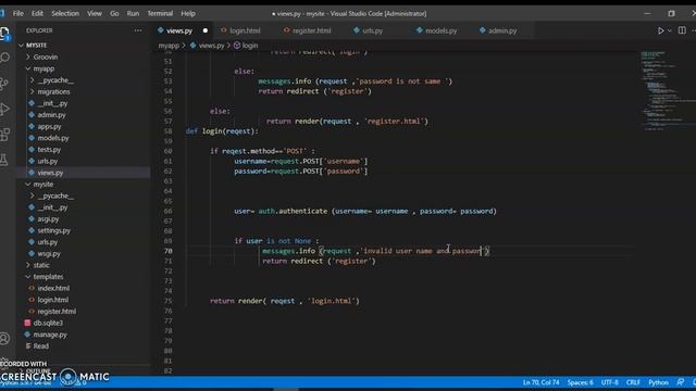 user login in django смотреть онлайн