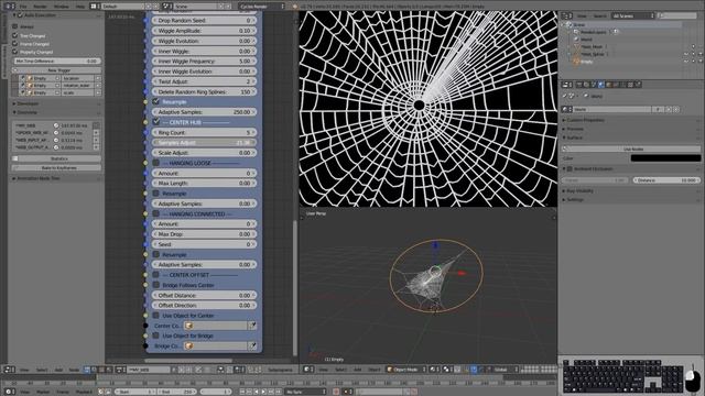 Spider Web Generator. Animation Nodes setup. смотреть онлайн
