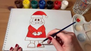 ДЕД МОРОЗ РИСУНОК/ УРОК РИСОВАНИЯ ДЛЯ ДЕТЕЙ/ РИСУЕМ ГУАШЬЮ