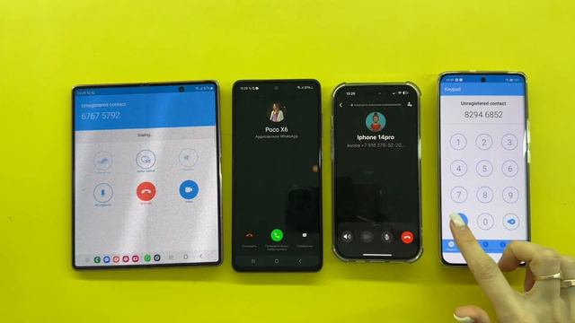 SkyPhone vs WhatsApp Business incoming Call IPhone 14pro vs Realmi 11pro vs Z Fold vs Poco X6 смотреть онлайн
