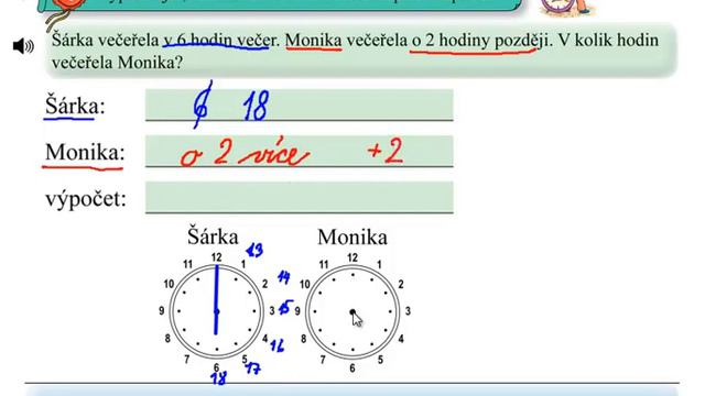 Hodiny; Matýskova matematika 4.díl, strana 43, cvičení 4 смотреть онлайн