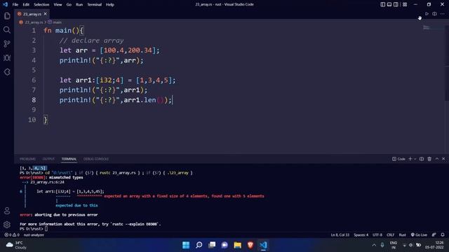Array In Rust | Rust Complete Tutorial In Hindi #26 смотреть онлайн