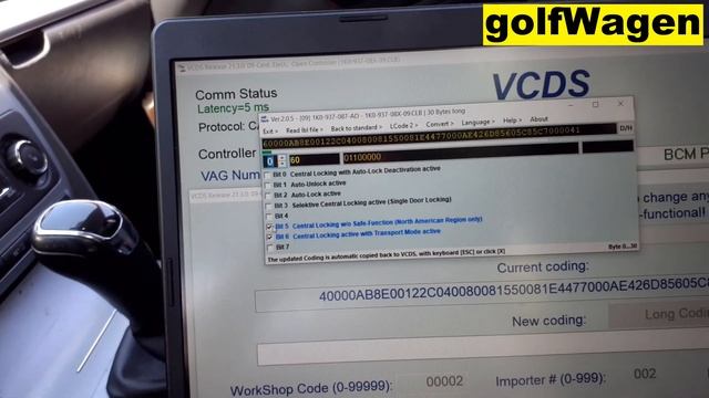 VW Golf 6 SafeLock disabled/enabled coding VCDS VAG смотреть онлайн