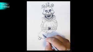 Как нарисовать Кошмарного Фредбира ФнаФ, How to draw Nightmare Fredbear FNAF