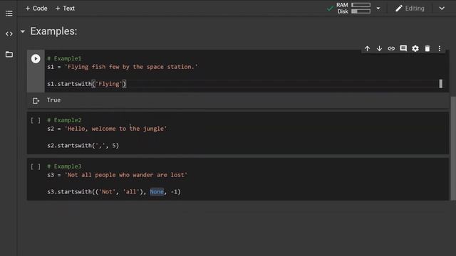 Python startswith() string method смотреть онлайн
