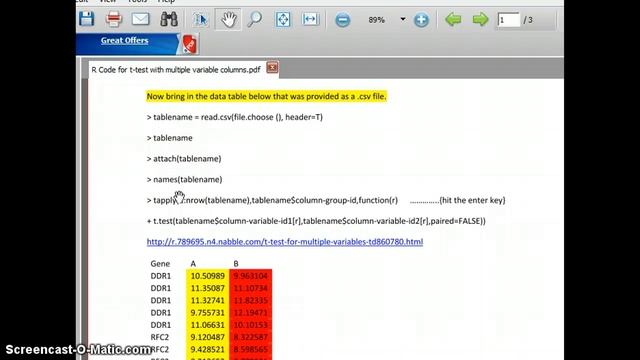 Biostatistics t-test in R multiple tests смотреть онлайн
