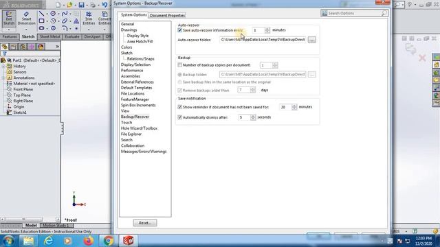 How to enable AUTOSAVE feature?in solid work смотреть онлайн