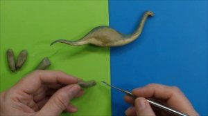 Лепка из пластилина/динозавр /Диплодок/Dinosaur/Diplodocus/Бумбумчик