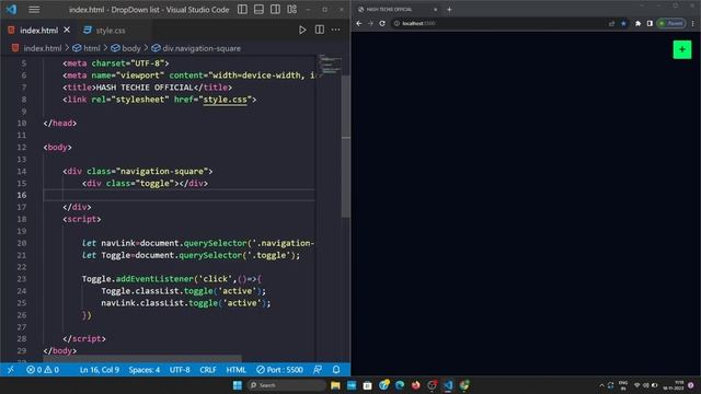 Drowdown Menu using CSS & JavaScript. смотреть онлайн