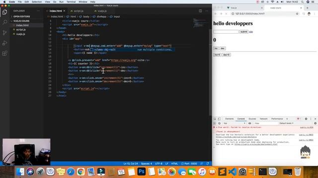 Getting started with vueJS - Two Way DataBinding - 08 смотреть онлайн