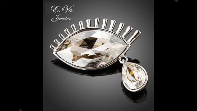 Ювелирные украшения. Брошки от E.Va Jeweler . Позолота. Горный хрусталь. SWAROVSKI. смотреть онлайн