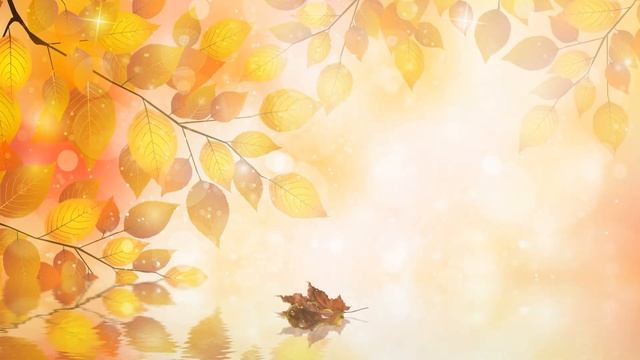 Футаж-фон "Осень, листик на воде" смотреть онлайн