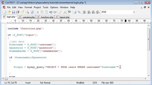 PHP Tutorials: 'Remember me' style Login System using Cookies and Sessions (Part 3) смотреть онлайн