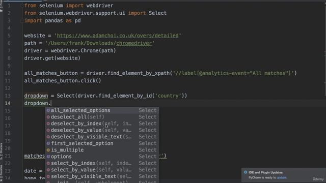 6. Project #1 Dealing with Multiple Pages using Sel -9. Selecting Elements within a Dropdown смотреть онлайн