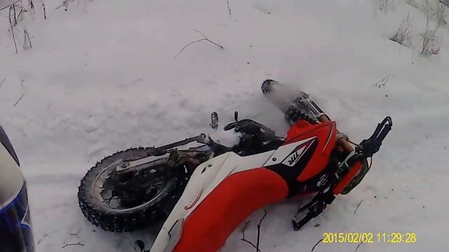 Ирбис ТТР250 зимой.Упал на 1мин 20сек смотреть онлайн