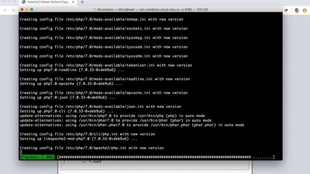 Настройка LAMP на виртуальном сервере с Debian9 смотреть онлайн