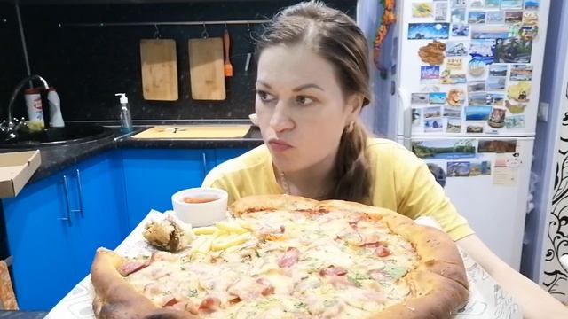 МУКБАНГ АМЕРИКАНСКАЯ ПИЦЦА/БУРГЕР/ФРИ/ФАСТФУД