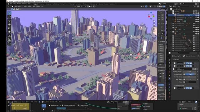 Quick anime city in Blender Geometry Nodes смотреть онлайн