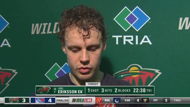 Joel Eriksson Ek after loss to Rangers смотреть онлайн