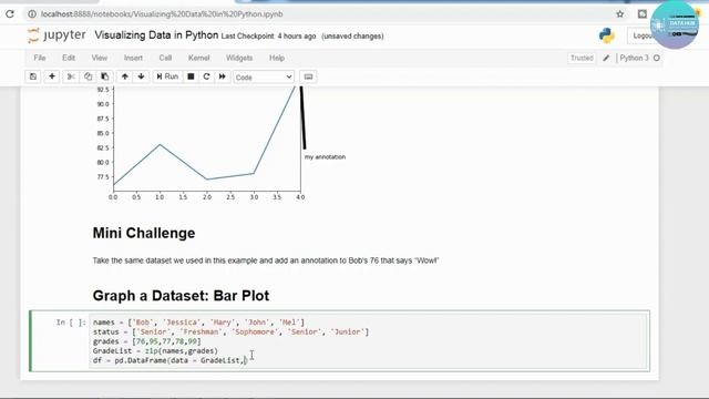 Data Science & Data Analysis with Python | Data Visualization|Part 15|How To Creating a Bar Plot| смотреть онлайн