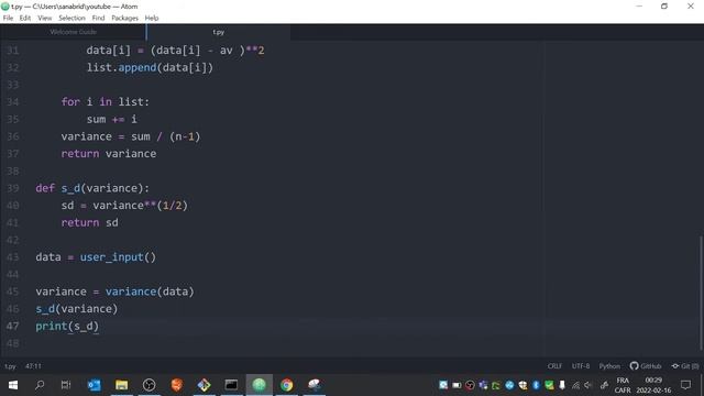 Python tutorial: Standart Deviation without using Numpy (Part 6) смотреть онлайн