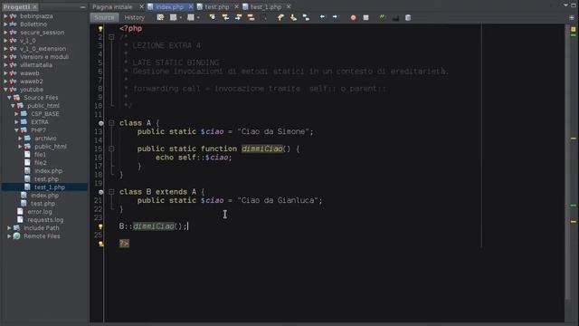 PHP 7 Tutorial ITA: Late Static Binding #85 смотреть онлайн