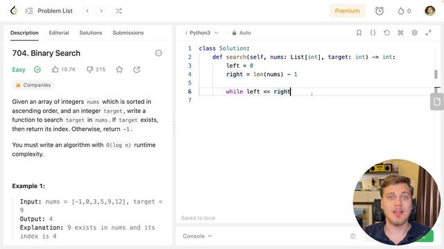 Binary Search | Решение на Python | LeetCode 704 смотреть онлайн