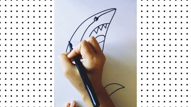 Как нарисовать зубастую акулу легко и просто/Легкий рисунок акулы поэтапно смотреть онлайн