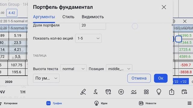 Портфель в мобильном TradingView смотреть онлайн