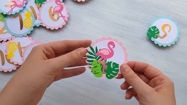 Гирлянда для фотографий на первый годик для девочки с фламинго смотреть онлайн