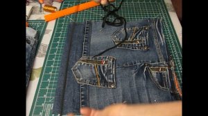 Шью из ненужных джинсов.Мешок для сменной обуви.