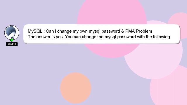 MySQL : Can I change my own mysql password & PMA Problem смотреть онлайн