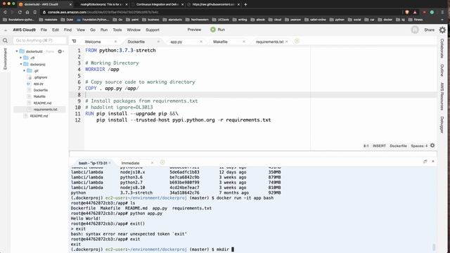 Setup a Docker python project from scratch in AWS Cloud9 смотреть онлайн