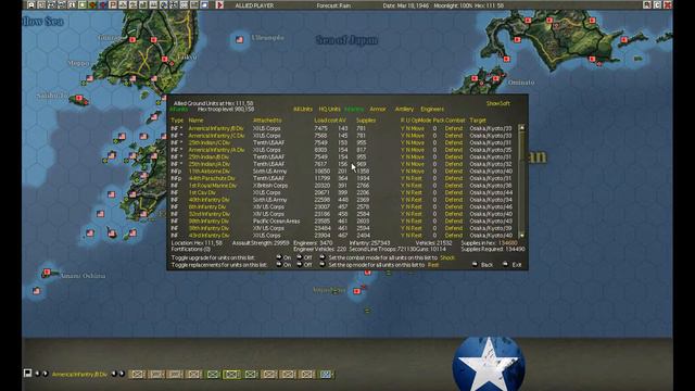 War in the Pacific: Admiral's Edition - Operation Downfall Mar 18, 1946 смотреть онлайн