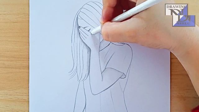 How to draw a girl hidden face in hand | Pencil sketch for beginner | simple drawing tutorial смотреть онлайн