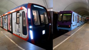 Катаемся в московском метро / Длинный эскалатор, поезд Москва-2020, поезд метро Ока