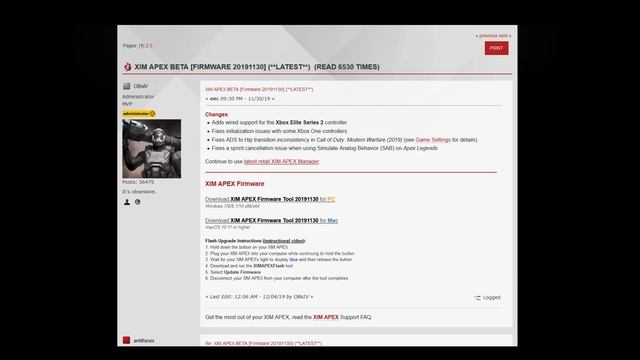 XIM Apex - Beta Firmware December 2019 Explanation Video смотреть онлайн