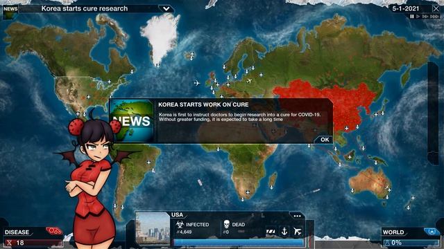 Corona-chan Destroys the World - Plague Inc. смотреть онлайн