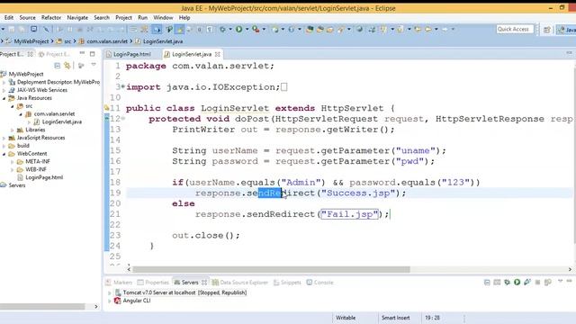 Servlet sendRedirect() смотреть онлайн