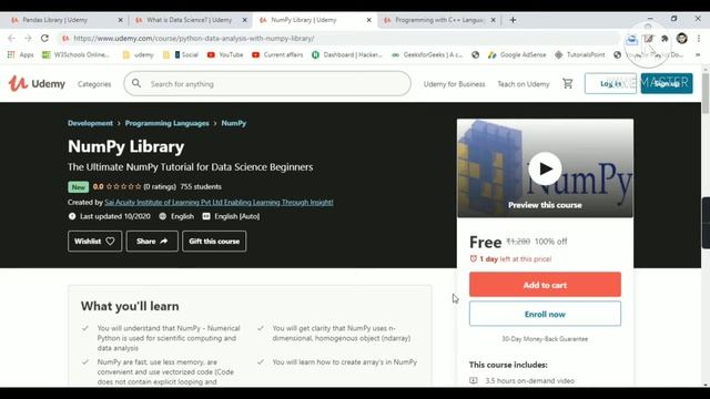 Udemy Free Certificate Courses Data Science C++ NumPy Pandas Online Classes #DeepShukla смотреть онлайн