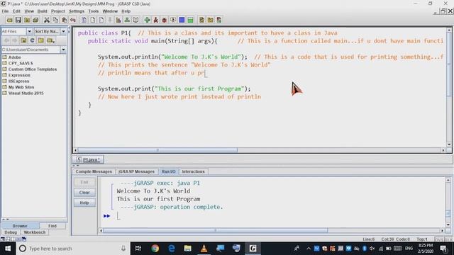 Java Program 1 | Output Program | Chapter 1 | Multimedia Programming | Beginners Java Tutorial смотреть онлайн