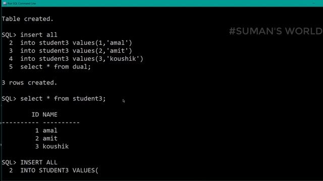 Insert multiple records into multiple table at once || Oracle practical part-12(সম্পূর্ণ বাংলায় смотреть онлайн