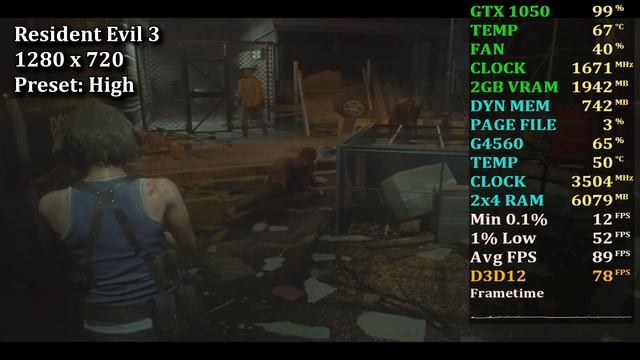 G4560 + GTX 1050 - Resident Evil 3 (720p) 2x4GB (PC) Teste de Desempenho смотреть онлайн