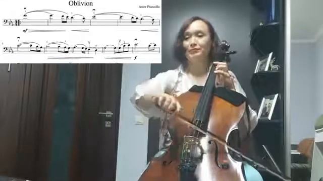 How to play on cello the Oblivion by Astor Piazzolla extract, scores included смотреть онлайн
