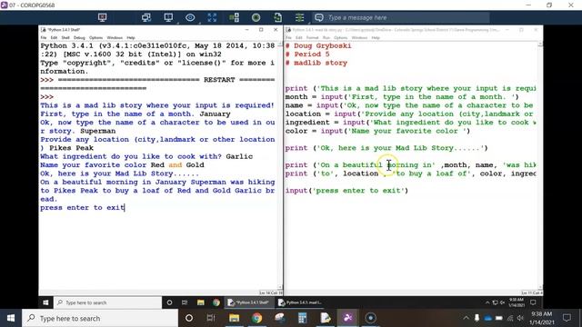 mad lib story using python смотреть онлайн