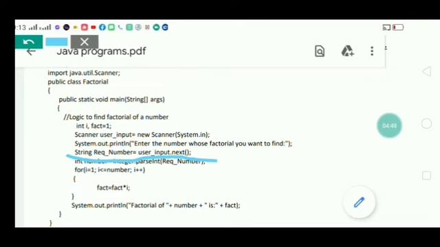 Java program to find factorial of a number by taking input from the console смотреть онлайн