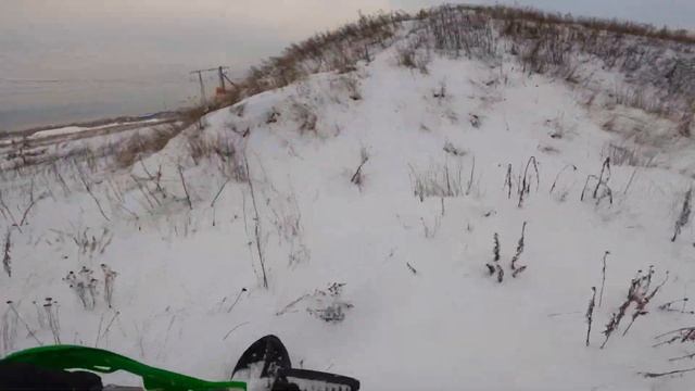 Новогодний прохват на сноубайке.Чуть не убился.Сноубайк.Snowbike
