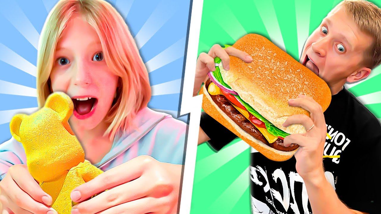 ЧТО КРУЧЕ БУРГЕР ИЛИ МИШКА В ШОКОЛАДЕ!?? ЧТО С ГОЛОСОМ У МИЛАНЫ! смотреть онлайн