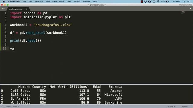 Como graficar archivos excel con Python. смотреть онлайн