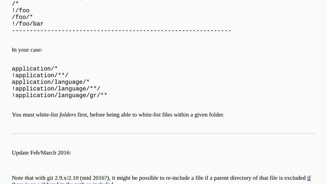 .gitignore exclude folder but include specific subfolder смотреть онлайн